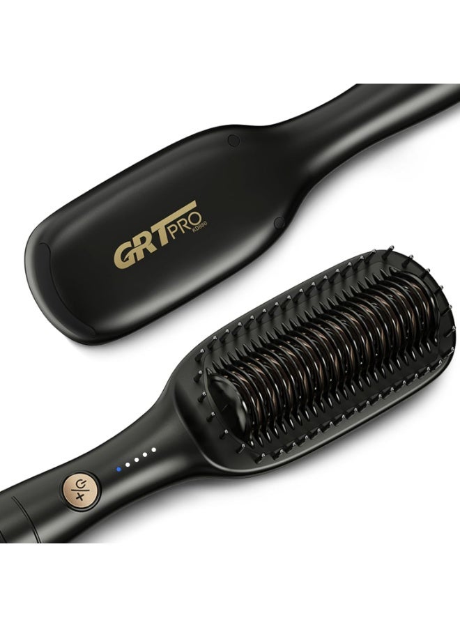 GRT Hair Straightener Brush Extra Wide 51mm Ceramic Hair Straighteners and Straightening Brush 2-in-1 Women, 40Million Ionic Anti-Frizz PTC Ceramic Hot Anti-Scald 30-min Auto Shutoff Fast Heating 140~230℃ - Image 1